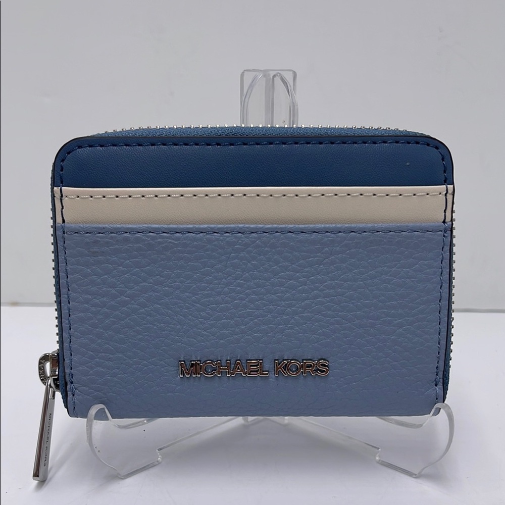 Michael Kors Jet Set Travel Md Zip Around Color-Block Wallet Card Case
 Pale